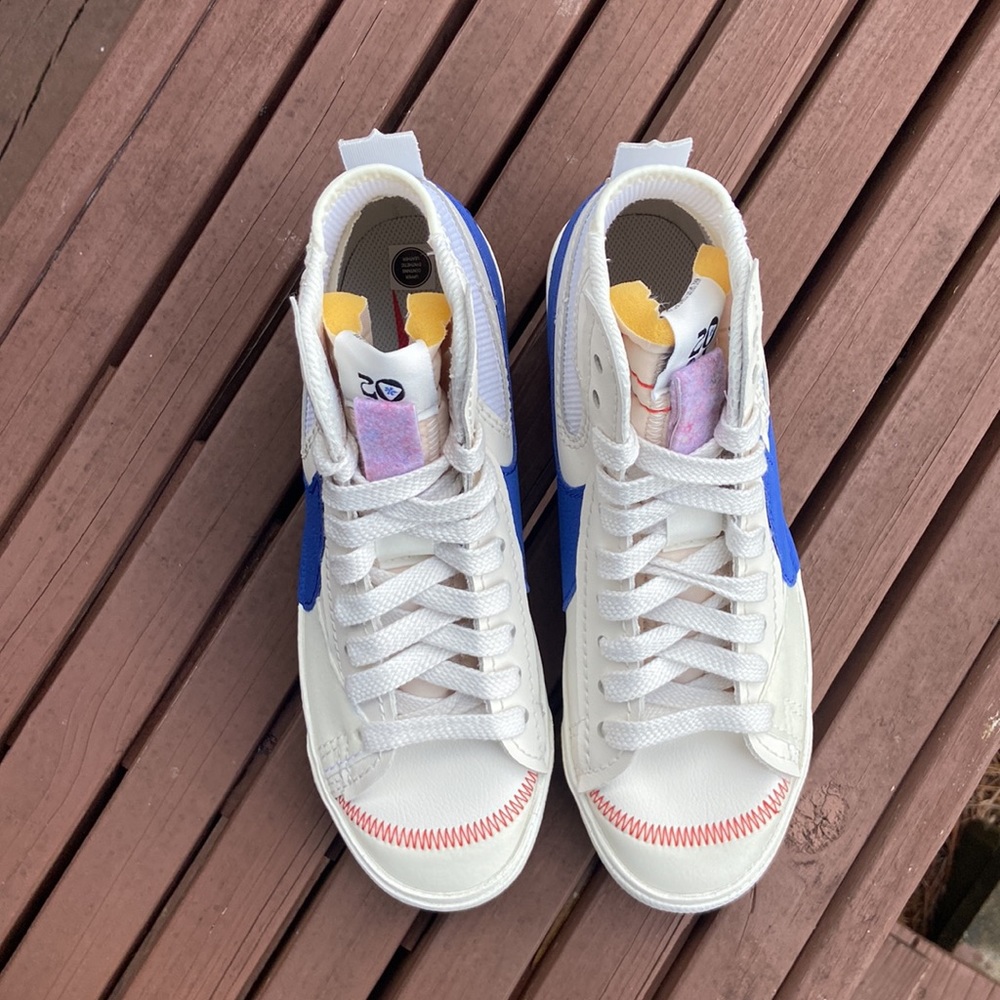 Nike Blazer Mid ‘77 Jumbo Women’s Size 9.5 White Royal Blue Sneakers - Picture 12 of 13